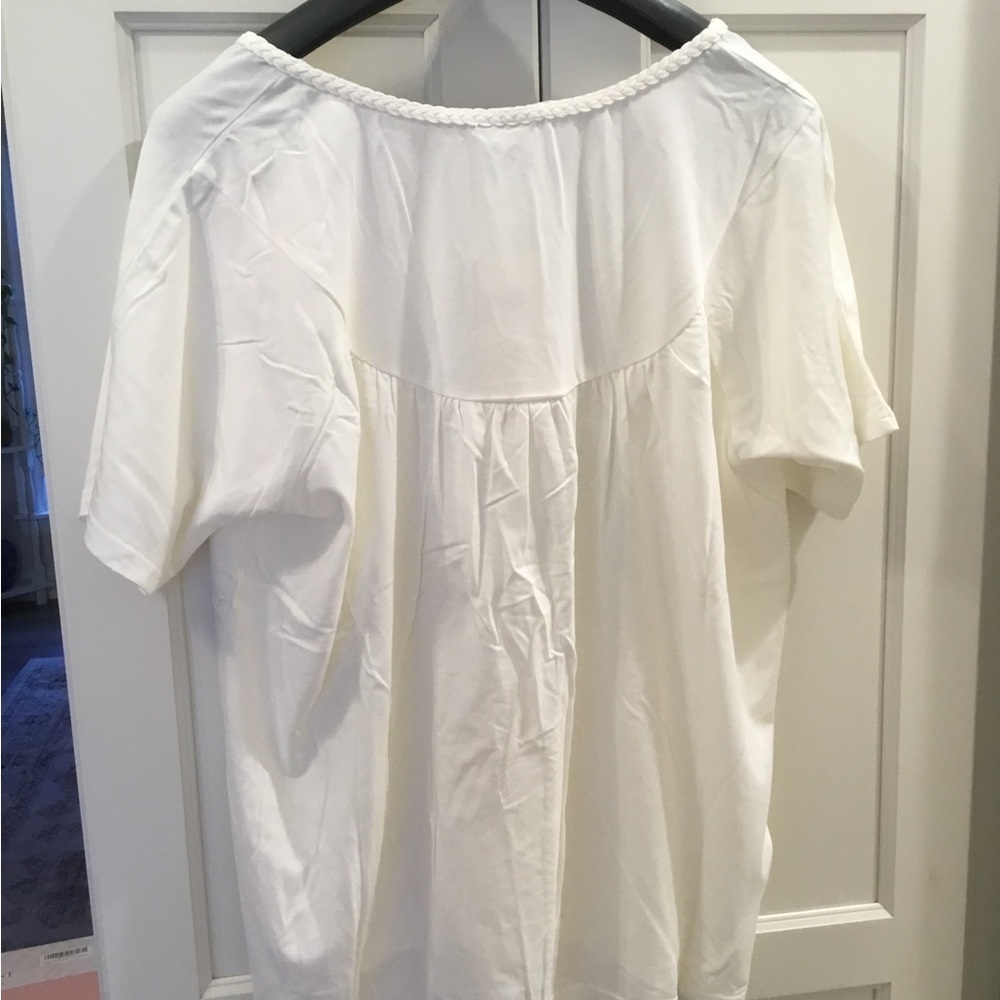 Laurie Felt White V-Neck Top Size Large NWT - Picture 4 of 5